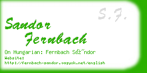 sandor fernbach business card